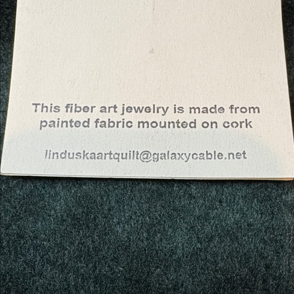 Blue Fiber Art Brooch by Karen Linduska - Picture 2 of 5